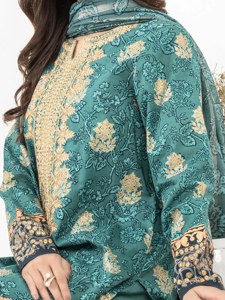 3 Piece Lawn Suit-Embroidered