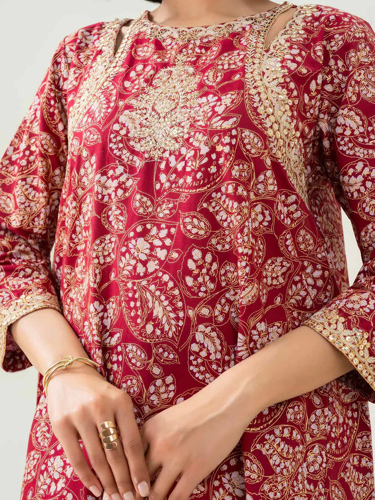 2 Piece Lawn Suit-Embroidered